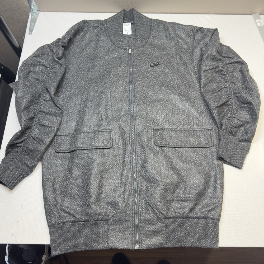 Nike‎ Tech Pack Therma-Fit ADV Full Zip Bomber Jacket S/M Gray Nylon Spandex